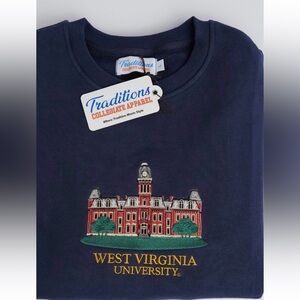 SOLD OUT NWT Traditions Collegiate WVU Navy Campus Sweatshirt Unisex/Men’s M